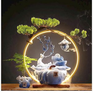 BỘ TIỂU CẢNH THÁC NƯỚC PHONG HƯU XANH SỪNG CAO