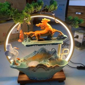 BỘ TIỂU CẢNH THÁC NƯỚC PHONG THỦY CON NGỰA